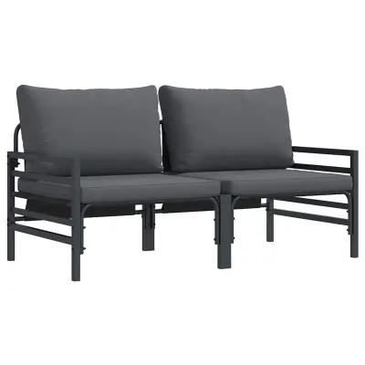 vidaXL Zunanja Pohištvo z blazino 2 Kos Antracit 80 x 80 x 71 cm Jeklo
