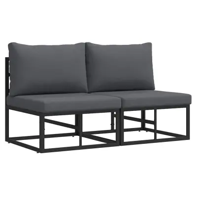 vidaXL Zunanja Pohištvo 2 Kos Črna in anthracit 70 x 71,5 x 71 cm