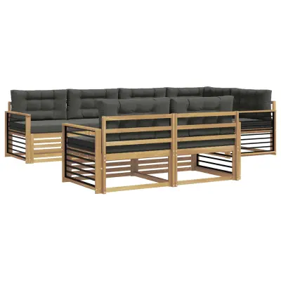 vidaXL Zunanja garnitura za sedenje 7 pcs Bela in antracit Poliester