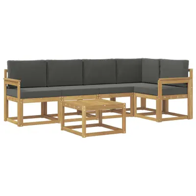 vidaXL Zunanja garnitura za sedenje z blazino 6 pcs Bela in antracit
