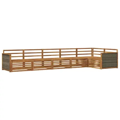 vidaXL Zunanja garnitura za sedenje 6 pcs Naravna Masiven les akacije