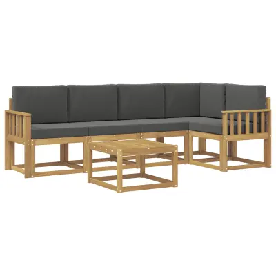 vidaXL Zunanja garnitura za sedenje z blazino 6 pcs Bela in antracit