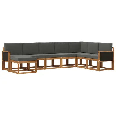 vidaXL Zunanja garnitura za sedenje 8 pcs Naravna in antracitna