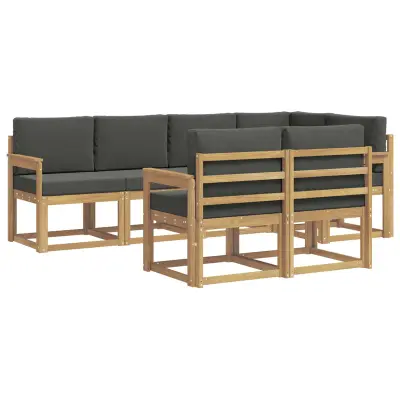 vidaXL Zunanja garnitura za sedenje 7 pcs Bela in antracit Poliester