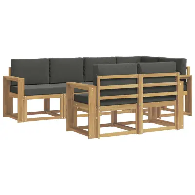 vidaXL Zunanja garnitura za sedenje 7 pcs Bela in antracit Poliester