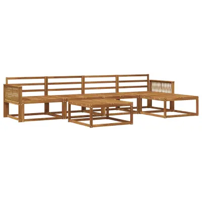 vidaXL Zunanja garnitura za sedenje 6 pcs Naravna Masiven les akacije