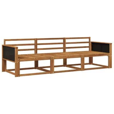 vidaXL Zunanja garnitura za sedenje 3 pcs Naravna Masiven les akacije