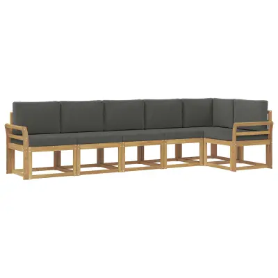 vidaXL Zunanja garnitura za sedenje 6 pcs Bela in antracit Poliester