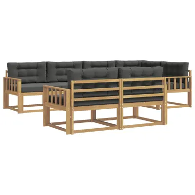 vidaXL Zunanja garnitura za sedenje 6 pcs Bela in antracit Poliester
