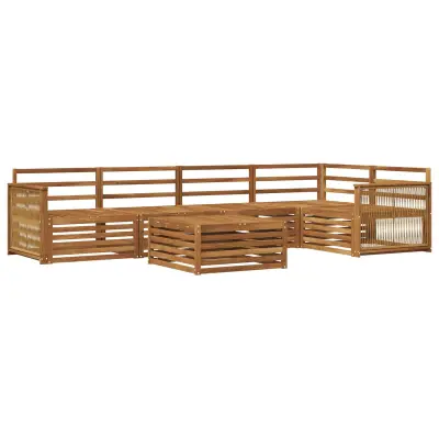 vidaXL Zunanja garnitura za sedenje 6 pcs Naravna Masiven les akacije