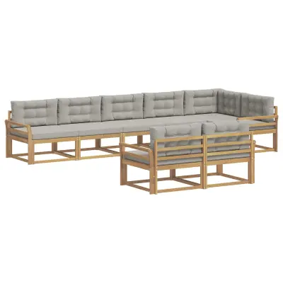 vidaXL Zunanja garnitura za sedenje 6 pcs Bela in svetlo siva