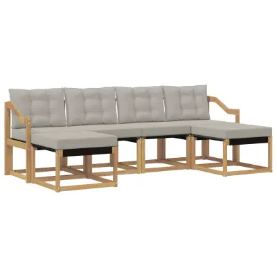 vidaXL Zunanja garnitura za sedenje 6 pcs Bela in svetlo siva