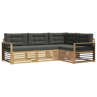 vidaXL Zunanja garnitura za sedenje 5 pcs Bela in antracit Poliester