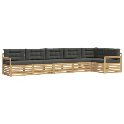 vidaXL Zunanja garnitura za sedenje 6 pcs Bela in antracit Poliester
