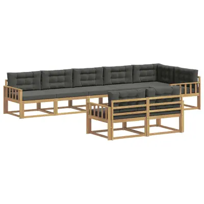 vidaXL Zunanja garnitura za sedenje 6 pcs Bela in antracit Poliester