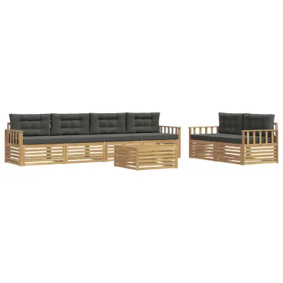 vidaXL Zunanja garnitura za sedenje 7 pcs Bela in antracit Poliester