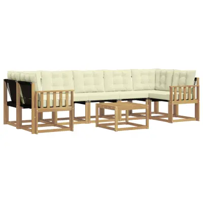 vidaXL Zunanja garnitura za sedenje z blazino 8 pcs