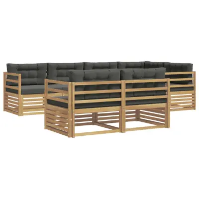 vidaXL Zunanja garnitura za sedenje 7 pcs Bela in antracit Poliester