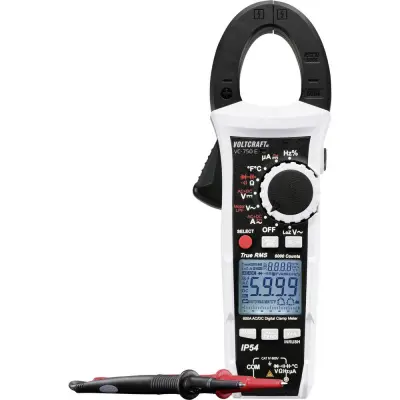 Tokovne klešče, ročni multimeter, digitalni VOLTCRAFT VC-750 E zaščita pred brizganjem vode (IP54) CAT IV 600 V