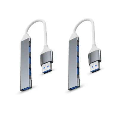 Večnamenski USB C razdelilnik 1 v 4 USB 3.0, aluminij, 2 kosa Gray