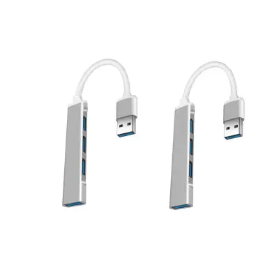 Večnamenski USB C razdelilnik 1 v 4 USB 3.0, aluminij, 2 kosa Silver