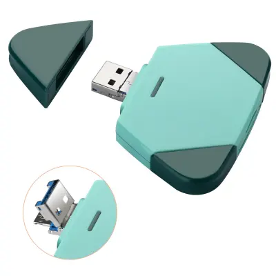 3-v-1 magnetni odklopni čitalec SD/TF kartic za iPhone in iPad Green