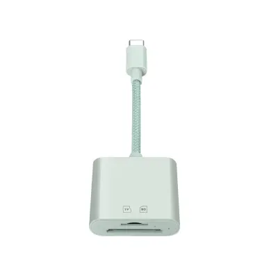 Type-C dvojni čitalec kartic (SD+TF) 15M/s, ABS, za MacBook in iPad Green