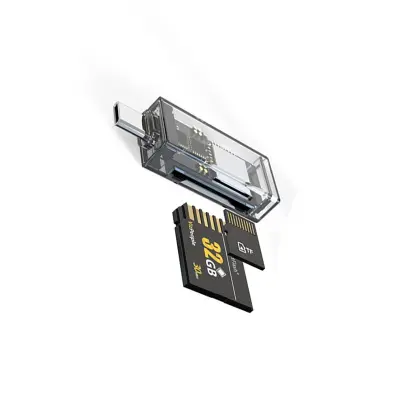 Adapter USB tipa C za bralnik kartic z dvema bralnikoma kartic, bralnik kartic SD/TF, hiter prenos datotek do 1 GB v 10 sekundah, združljiv z računa