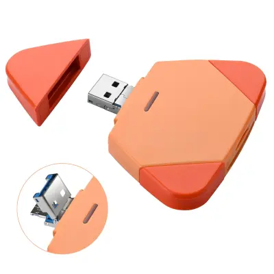 3-v-1 magnetni odklopni čitalec SD/TF kartic za iPhone in iPad Orange