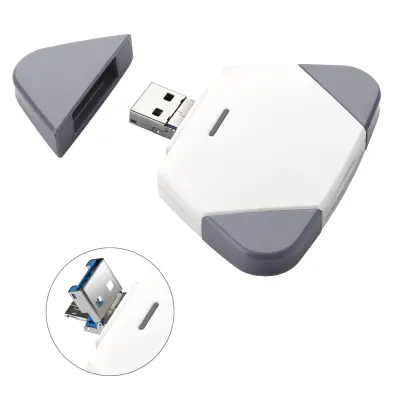 3-v-1 magnetni odklopni čitalec SD/TF kartic za iPhone in iPad White