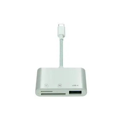 Type-C 3-v-1 čitalec kartic – SD/TF/USB, Visoka Hitrost Green