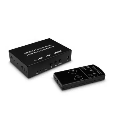 HDMI razdelilec 2-v-1 z aluminijastim ohišjem, 4K@30Hz, IR in DC 5V1A