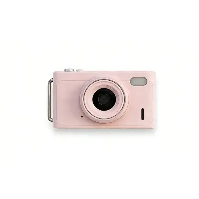 Retro mini digitalni fotoaparat z zaslonom na preklop – 180° zaslon za selfije, 1080P AVI, EIS, podpora MicroSD do 512 GB Roza