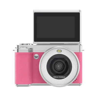 Digitalni fotoaparat z dvema lečama, 180° zasukljiv zaslon, 80MP, 5K Pink