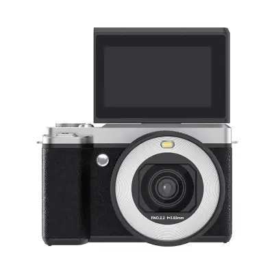 Digitalni fotoaparat z dvema lečama, 180° zasukljiv zaslon, 80MP, 5K Black
