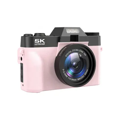 CDR10 digitalni fotoaparat 5K, 75MP, 52mm širok objektiv, 180° zaslon Pink