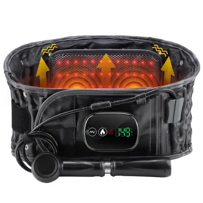 Napihljiv ogrevan masažni ledveni pas z multi-airbag trakcionom Black