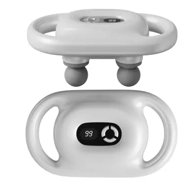 Prenosna masažna pištola — 4 glave, ščetkani motor USB polnjenje White