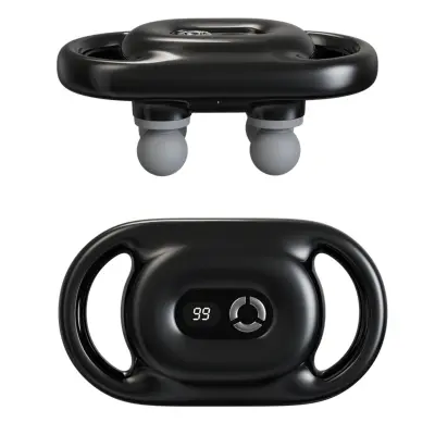 Prenosna masažna pištola — 4 glave, ščetkani motor USB polnjenje Black
