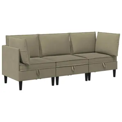 vidaXL Komplet pohištva za dnevno sobo 3 pcs Kaki Blago