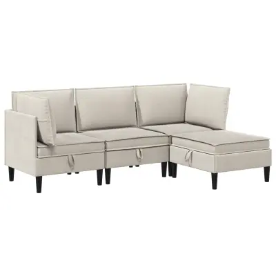 vidaXL Komplet pohištva za dnevno sobo 4 pcs Ovsena Blago