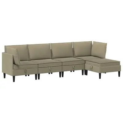 vidaXL Komplet pohištva za dnevno sobo 5 pcs Kaki Blago