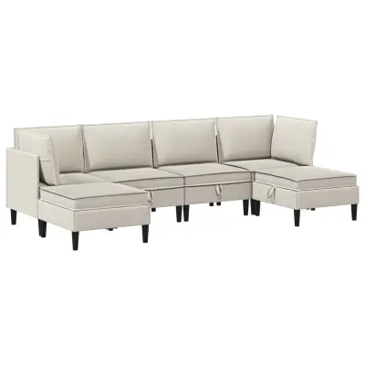 vidaXL Komplet pohištva za dnevno sobo 6 pcs Ovsena Blago