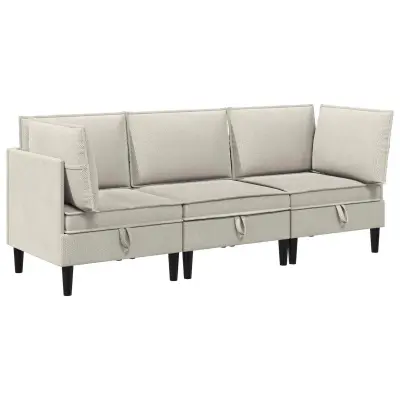vidaXL Komplet pohištva za dnevno sobo 3 pcs Ovsena Blago