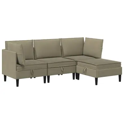 vidaXL Komplet pohištva za dnevno sobo 4 pcs Kaki Blago