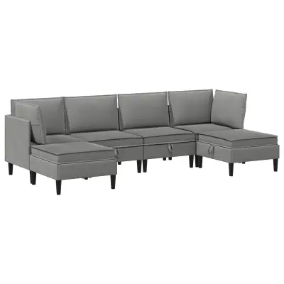 vidaXL Komplet pohištva za dnevno sobo 6 pcs Temno siva Blago