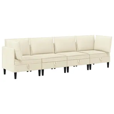 vidaXL Komplet pohištva za dnevno sobo 4 pcs Krem Blago