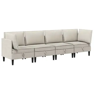 vidaXL Komplet pohištva za dnevno sobo 4 pcs Ovsena Blago