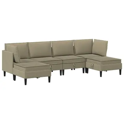 vidaXL Komplet pohištva za dnevno sobo 6 pcs Kaki Blago