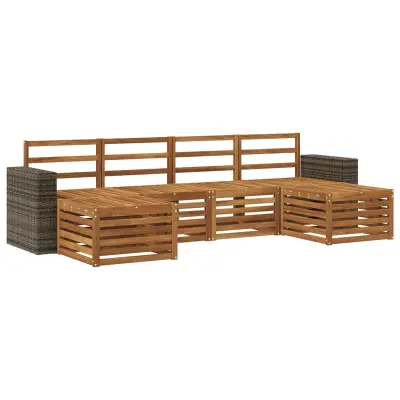 vidaXL Sedežne garniture 6 pcs Naravna Masiven les akacije